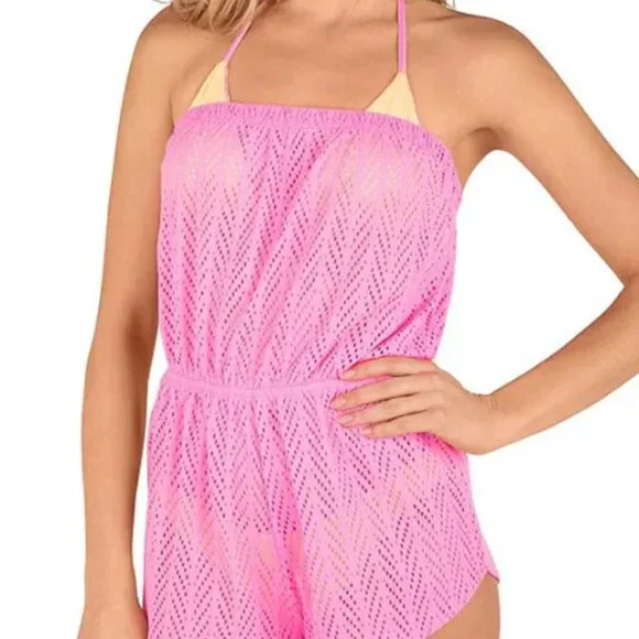 Hurley Juniors' Crocheted Tube Cover-Up Romper NWT Sz XL - Picture 2 of 10